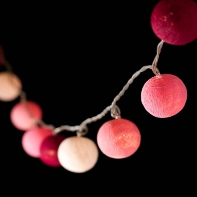 Pink 6cm ball fairy lights - 100 decor and bulbs - 10 metre string party lights